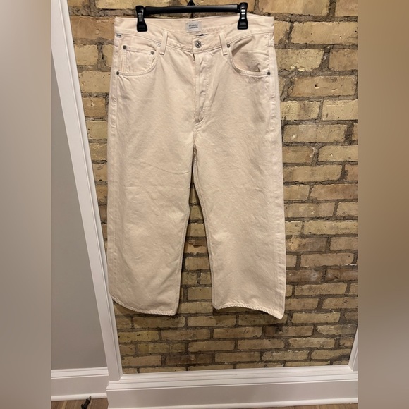 new Citizens of Humanity gaucho wide leg barrel jeans in ecru marzipan wash - Picture 5 of 10